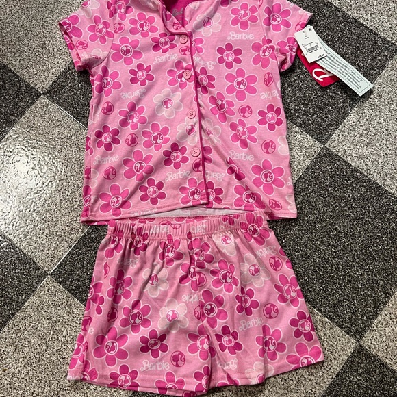 NWT Girl's Barbie Coat Pink Floral Pajama Set S (6/6X) - Picture 5 of 8